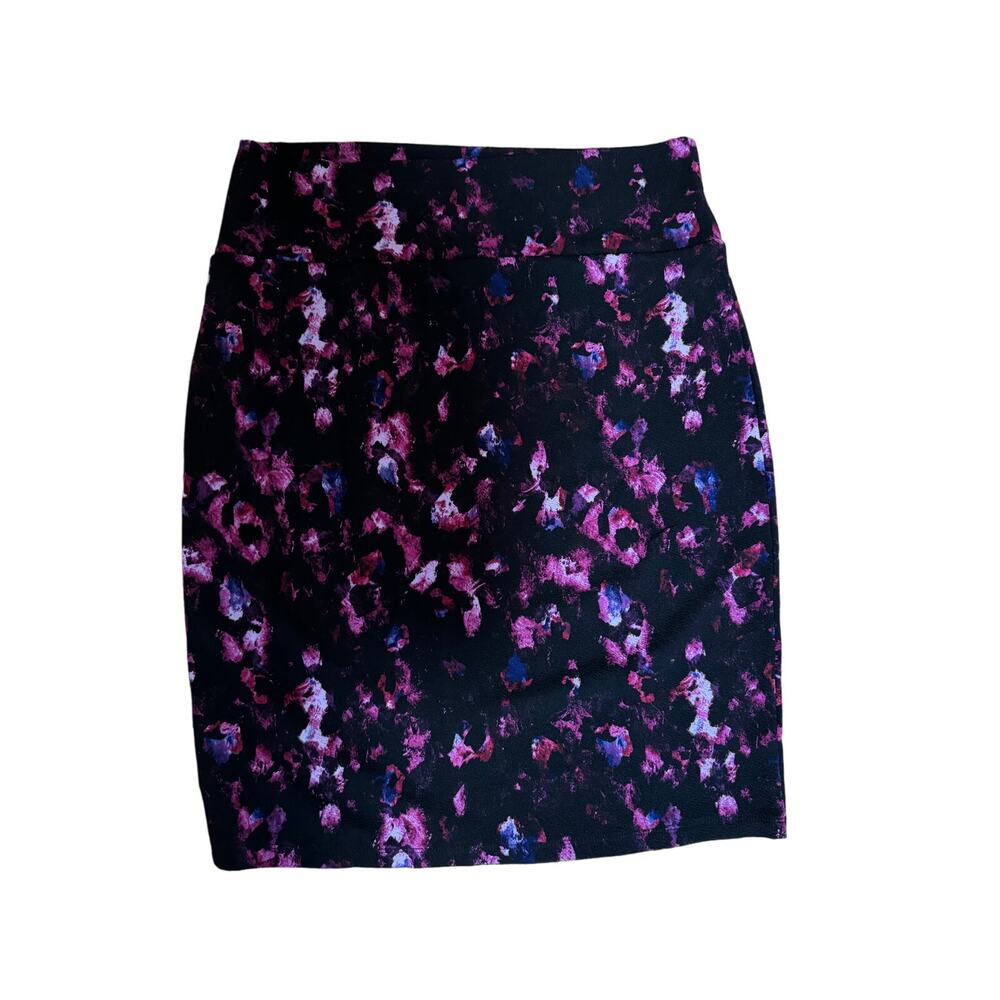 LulaRoe | Cassie Pencil Skirt Purple Black Space Print NWT | Size XL